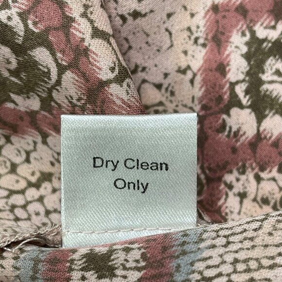 Parker 100% Silk Pleated Balloon Sleeve Peasant Blouse Women's XS Snakeskin - Picture 7 of 10